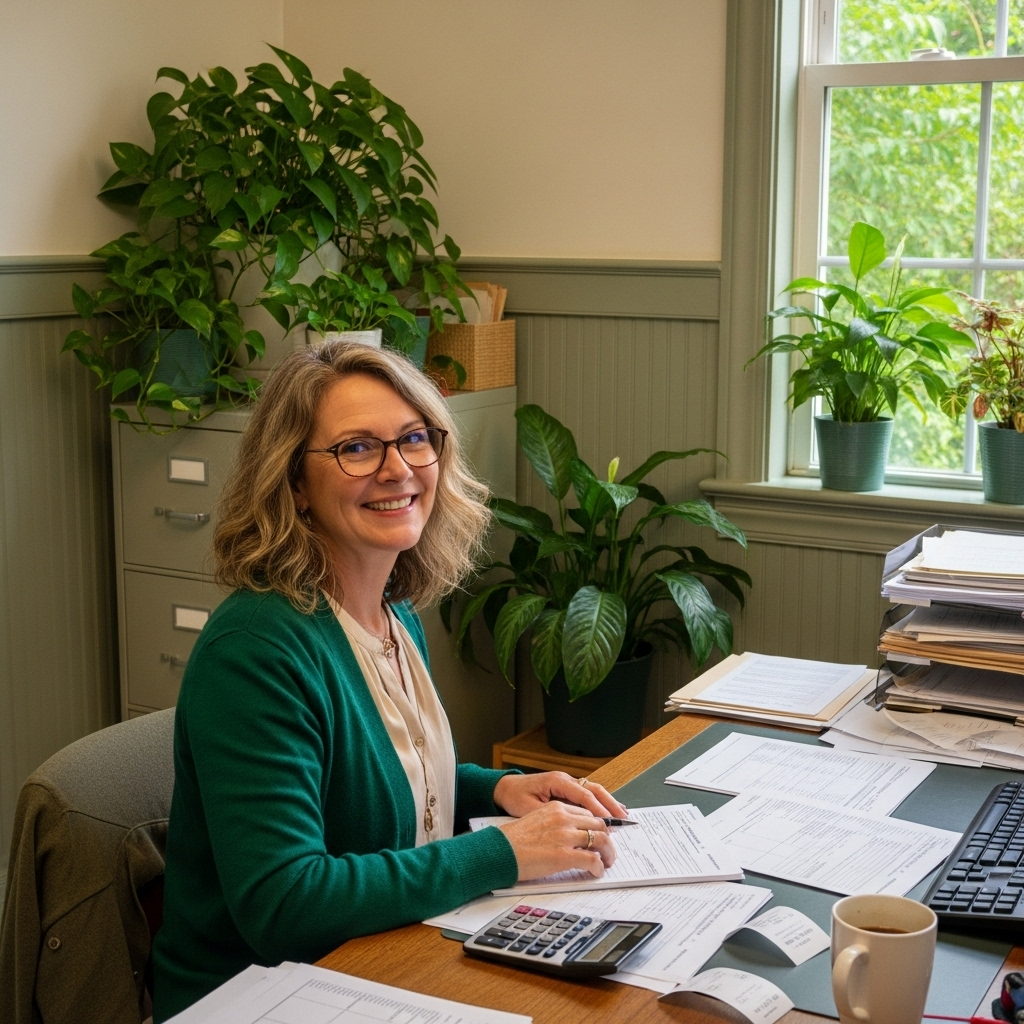 Bookkeeper working at office