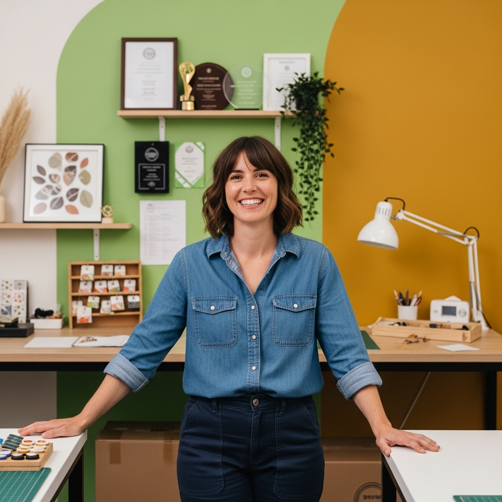 Happy business owner