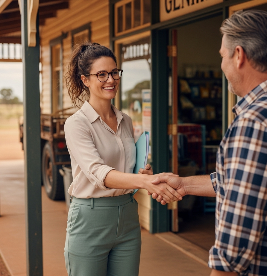 Bookkeeper helping business owner